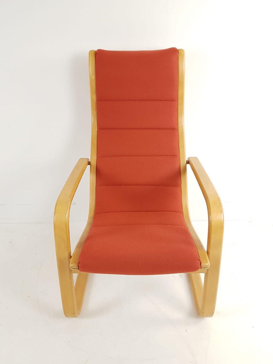 Yngve Ekström Scandinavian armchair orange terracotta wool