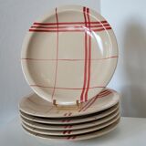 Set de 6 assiettes décor torchon