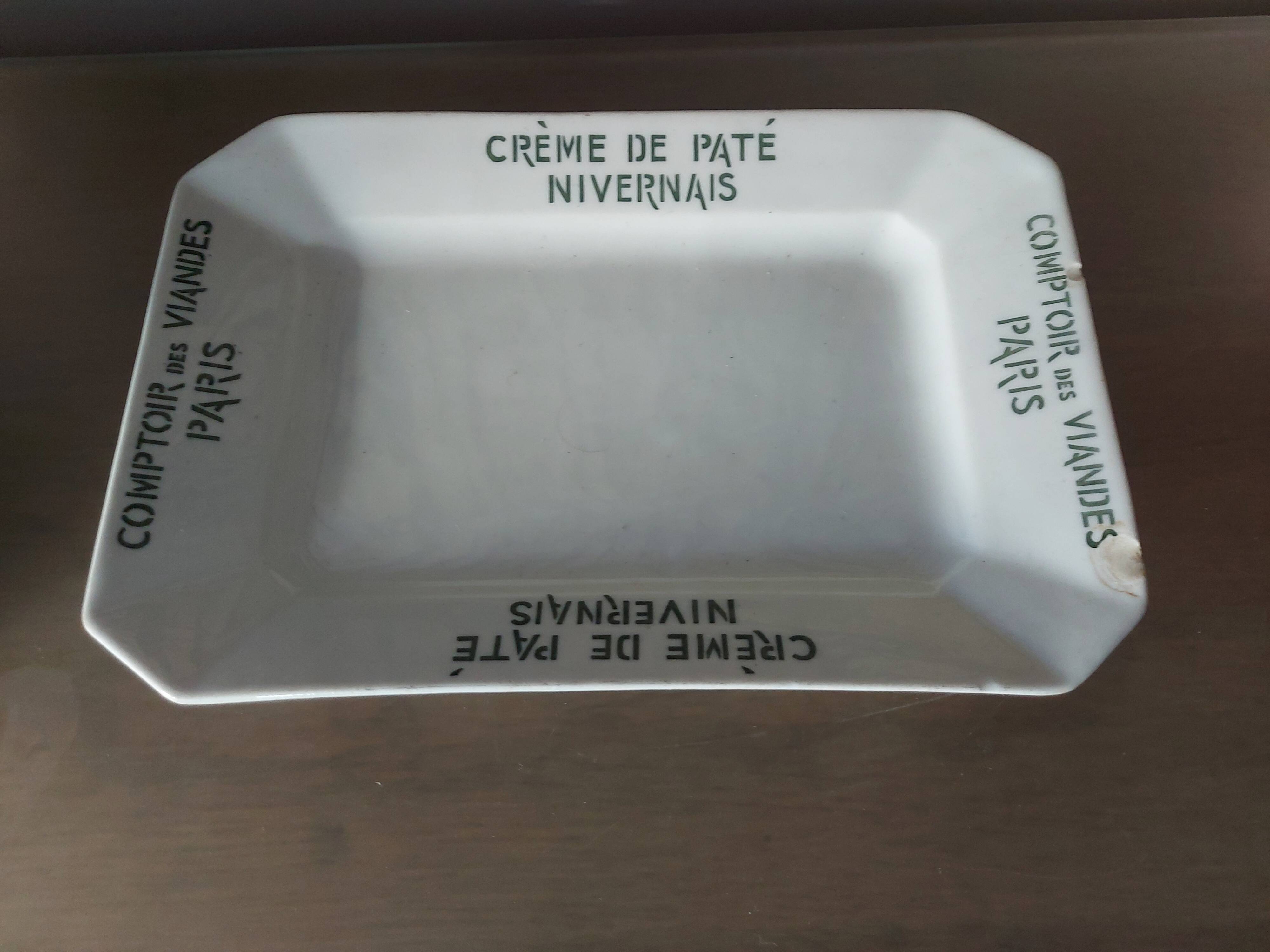 Advertising ceramic dish, meat counter, Paris
