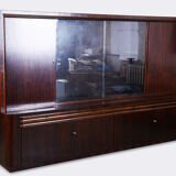 French art deco bookcase - 1930s - oak and macassar
