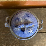 Apothecary pot + old lid peggy la bathie glazed polychrome stoneware