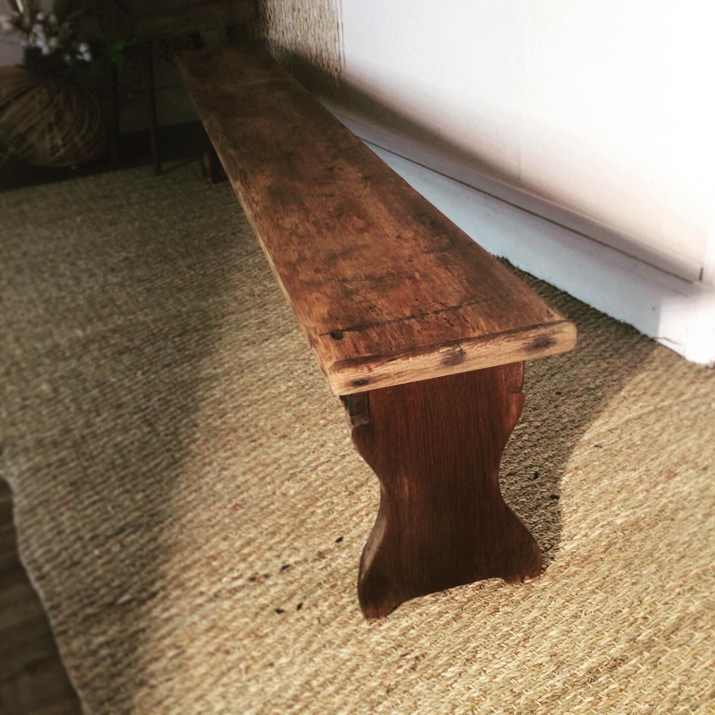 Solid oak school bench