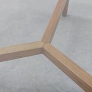 Modern table in ceder wood and glass, Italy late 20th century