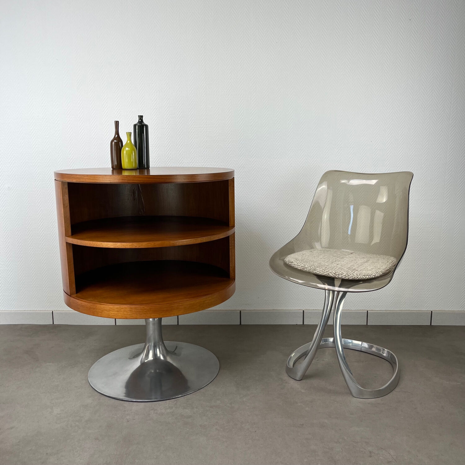 Arkana Maurice Burke, swivel side table with tulip base.