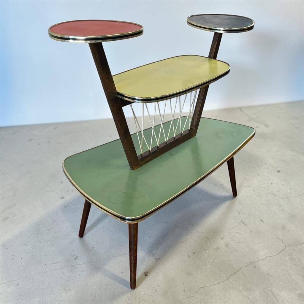 Vintage rockabilly side table/plant table in 4 colours.