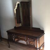 Coiffeuse avec miroir triptyque