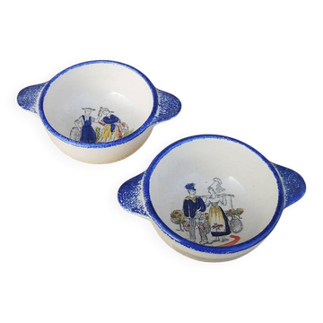 2 old Breton earthenware bowls – Pornic & MBFA