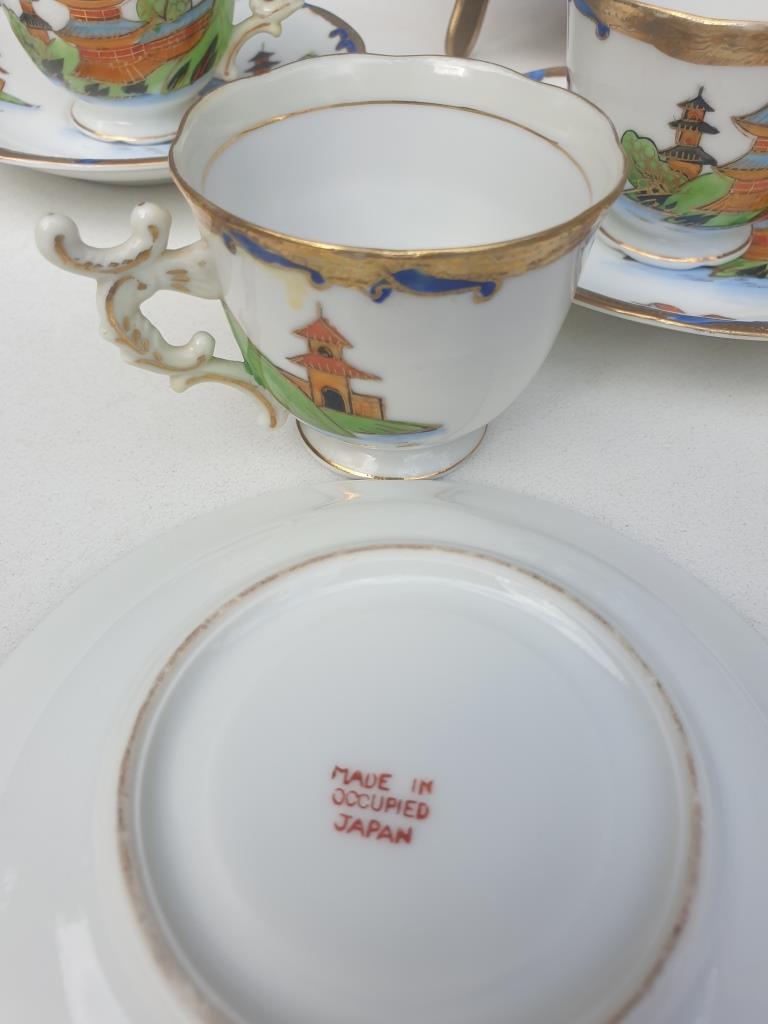 Coffee service Vintage Pagoda 1945 "made in occupied Japan"