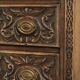 Richly carved English oak chest of drawers from the 18th century