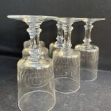 6 verres à vin – cristal léger taillé
