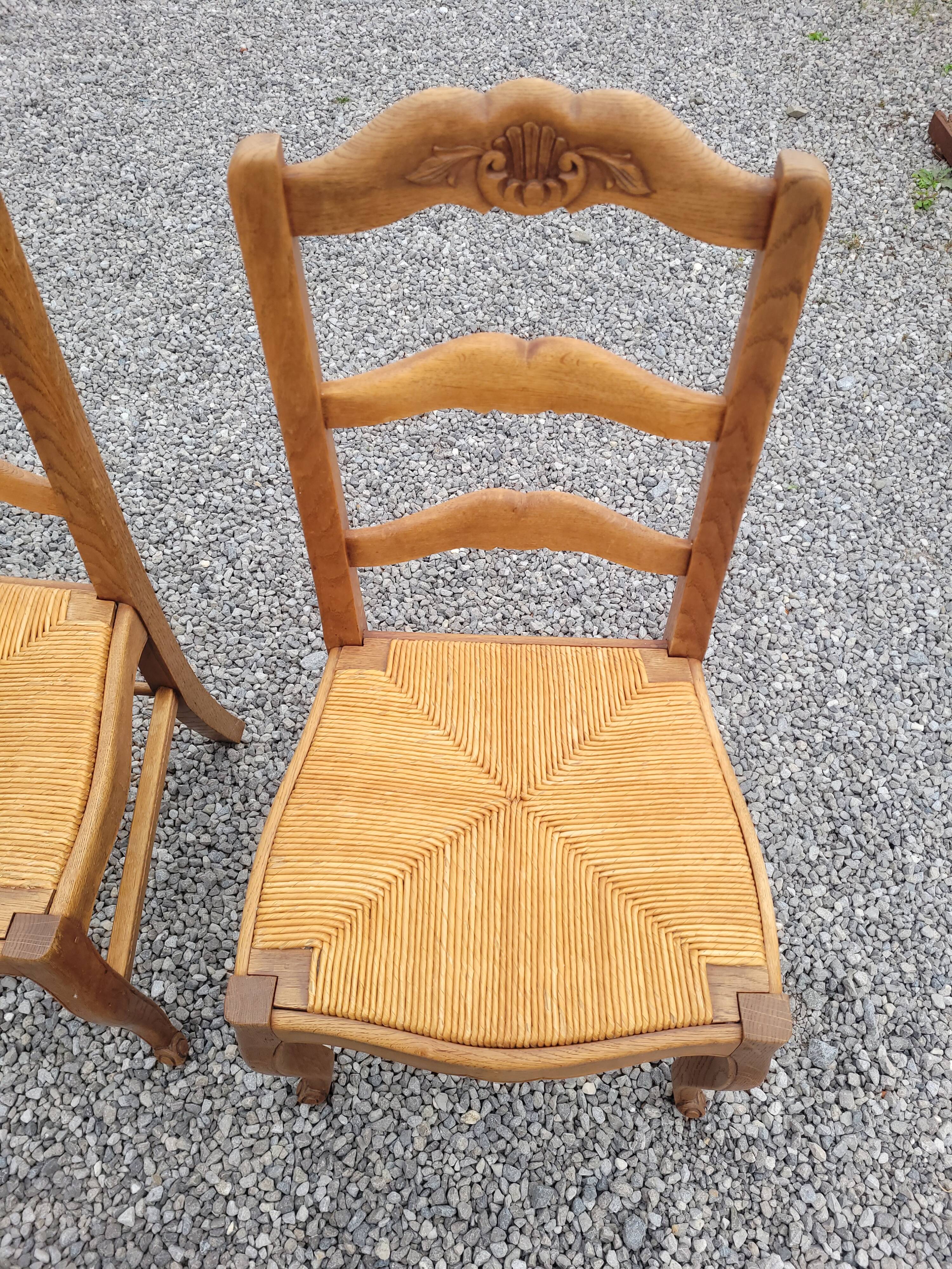 6 Louis XV style oak chairs