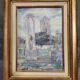 Old painting - Arles - Saint Trophime Cathedral - facade of the thermal baths