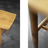 Cherry wood coffee table with shelf Vintage Mid-Century Modern Scandinavian