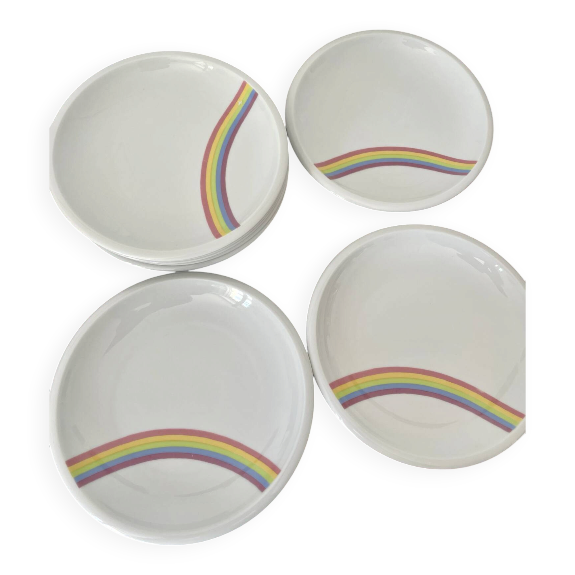 Lot 8 assiettes arc en ciel Tonika Kahla