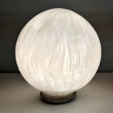 Spheric White Murano Blown Glass Table Lamp by La Murrina with Murrines