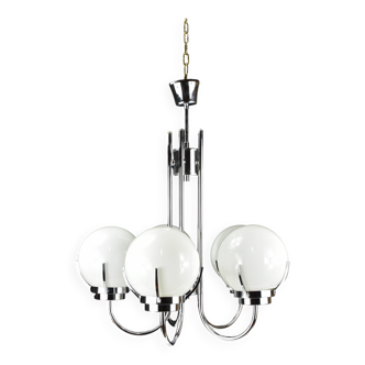 Modernist chrome chandelier