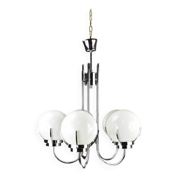 Modernist chrome chandelier