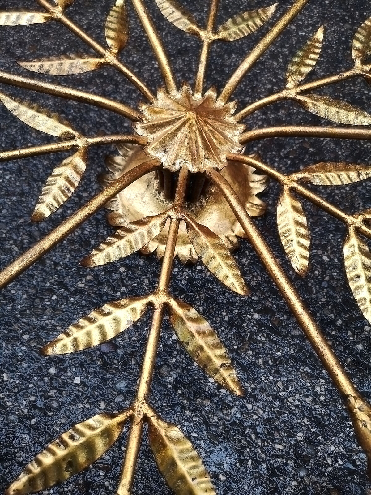 Golden wrought iron lamp