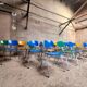 Set of 55 stackable vintage industrial school chairs 1950 thermoformed seat