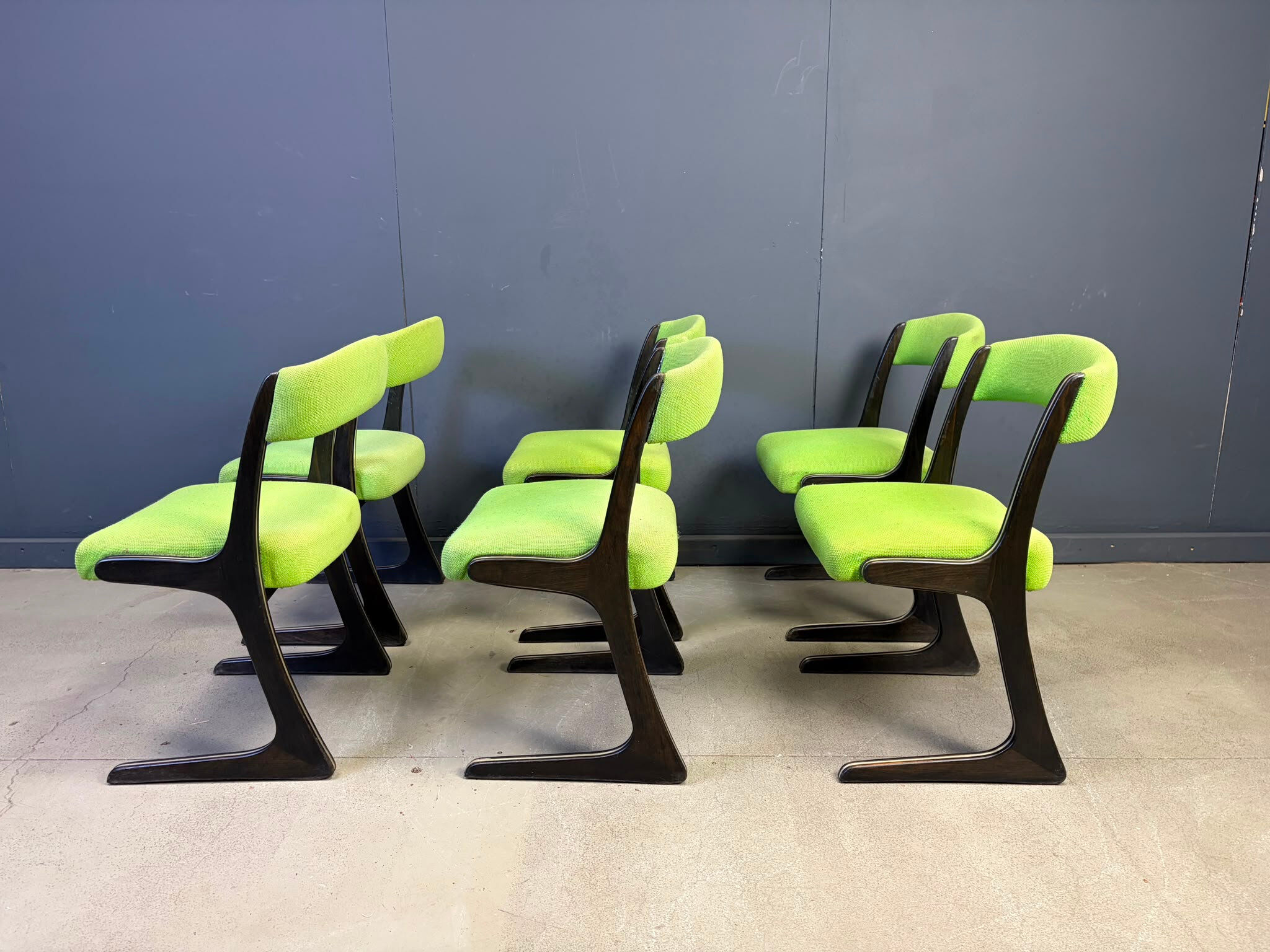 Set of 6 Kangaroo chairs by Emile Baumann, 1960s