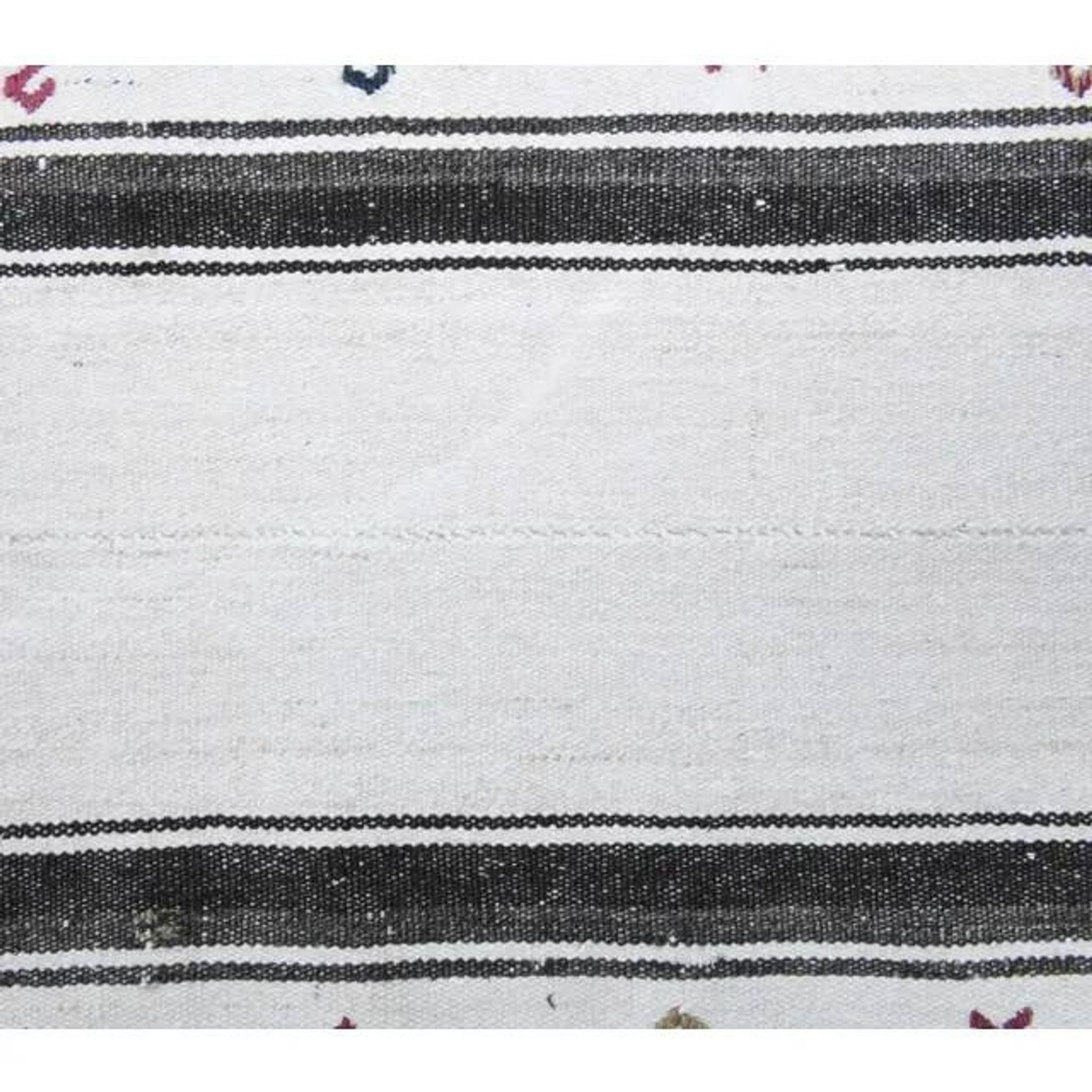 Vintage Turkish Hand-Knotted Wool Cotton White Kilim Runner Rug 71x157