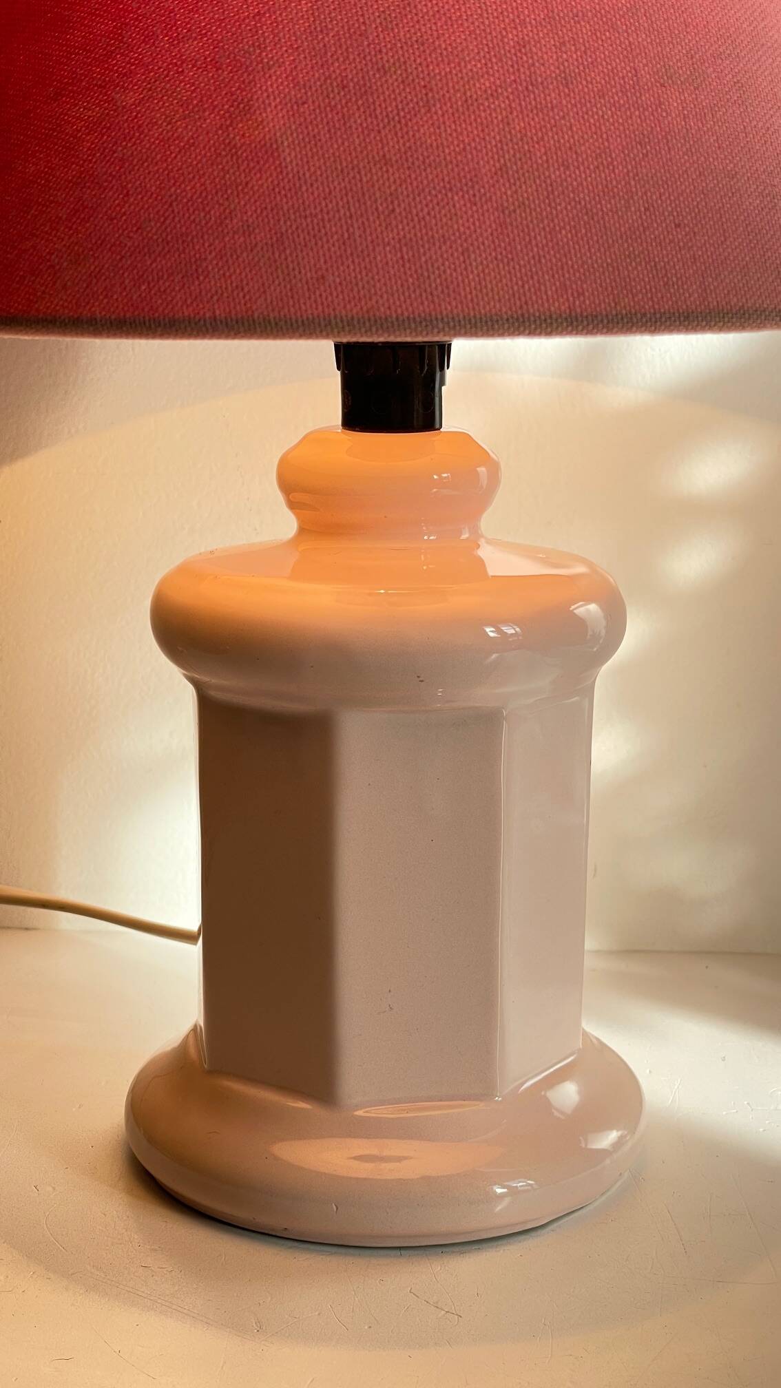 Vintage Pink Ceramic Lamp
