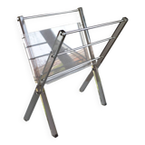 Modernist magazine holder Pop Space age smoked plexiglass vintage 70s