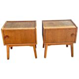 Set of 2 Danish oak bedside tables, 1940s