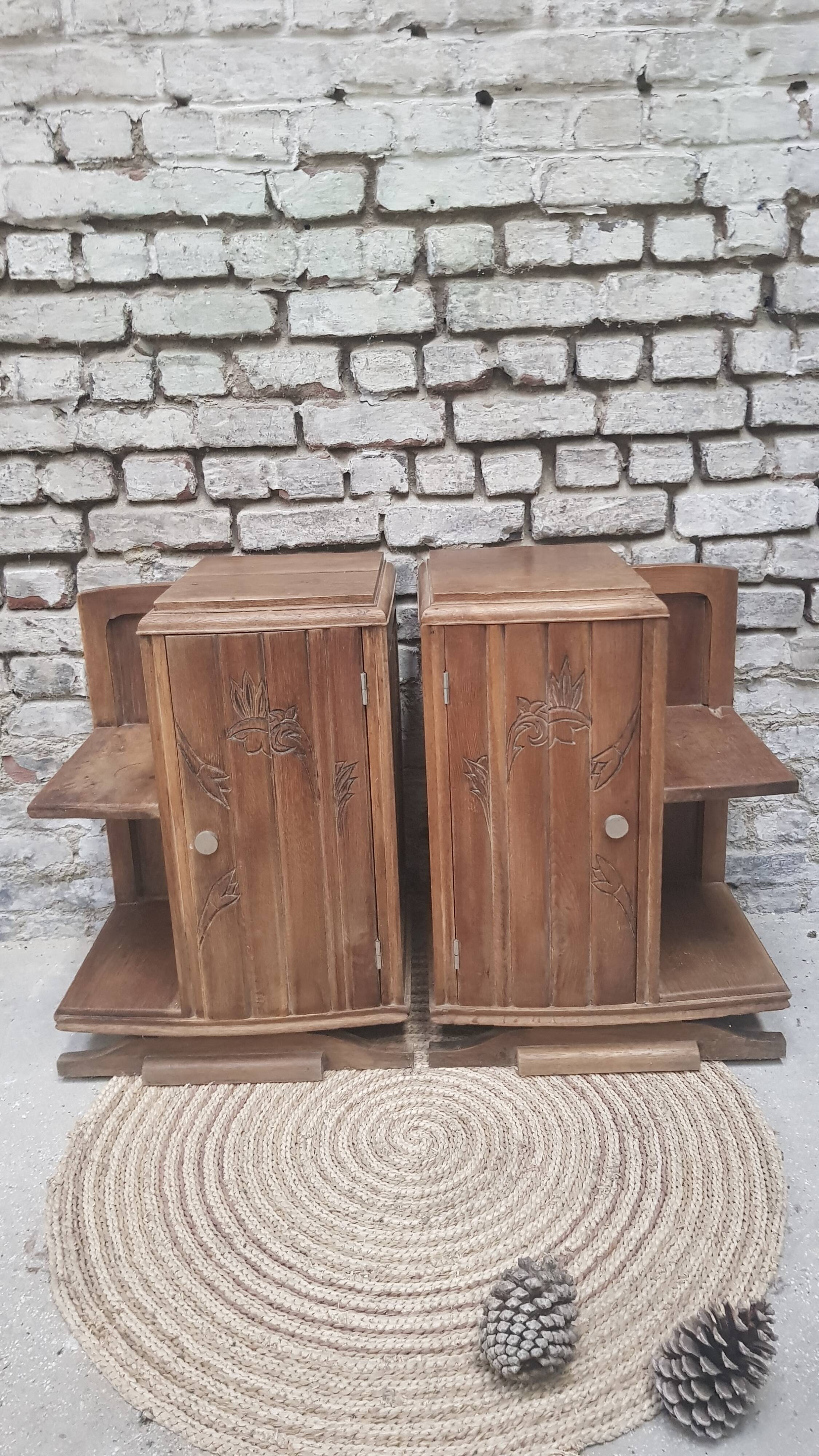 Pair of art deco bedside tables