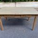 Renovated farmhouse table in raw solid wood with 2 drawers, 1920, 140x80cm.
