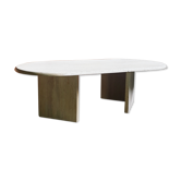 Vintage coffee table travertine marble Rochebobois 80s