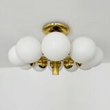 1 of 2 Brass Sputnik Flush Lamps by Kaiser Leuchten