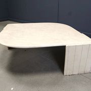 Vintage travertine coffee table by Roche Bobois, 1970s