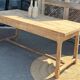 Large renovated antique table with 2 extensions in raw solid oak.