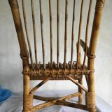 Vintage wicker and rattan children's armchair