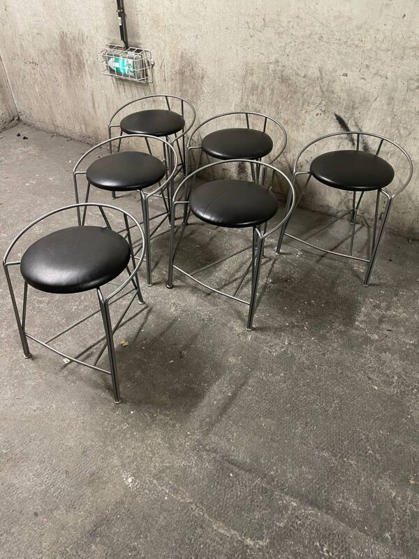6 tabourets lune d’argent de pascal mourgue pour Fermob 1985