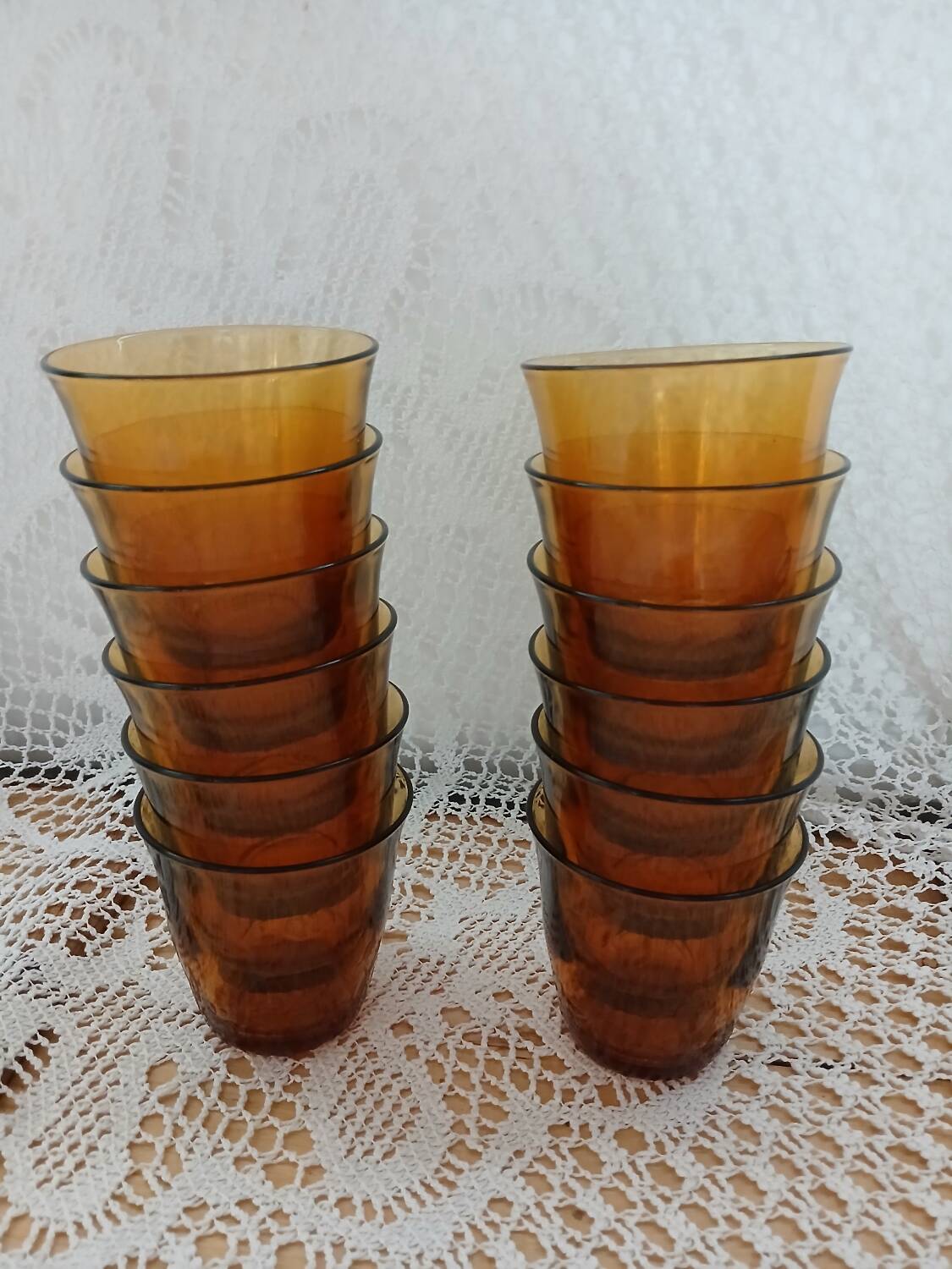 12 antique Vereco water glasses