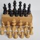 Antique Staunton Design Chess Set - Turned Wood Pieces (King 7cm)