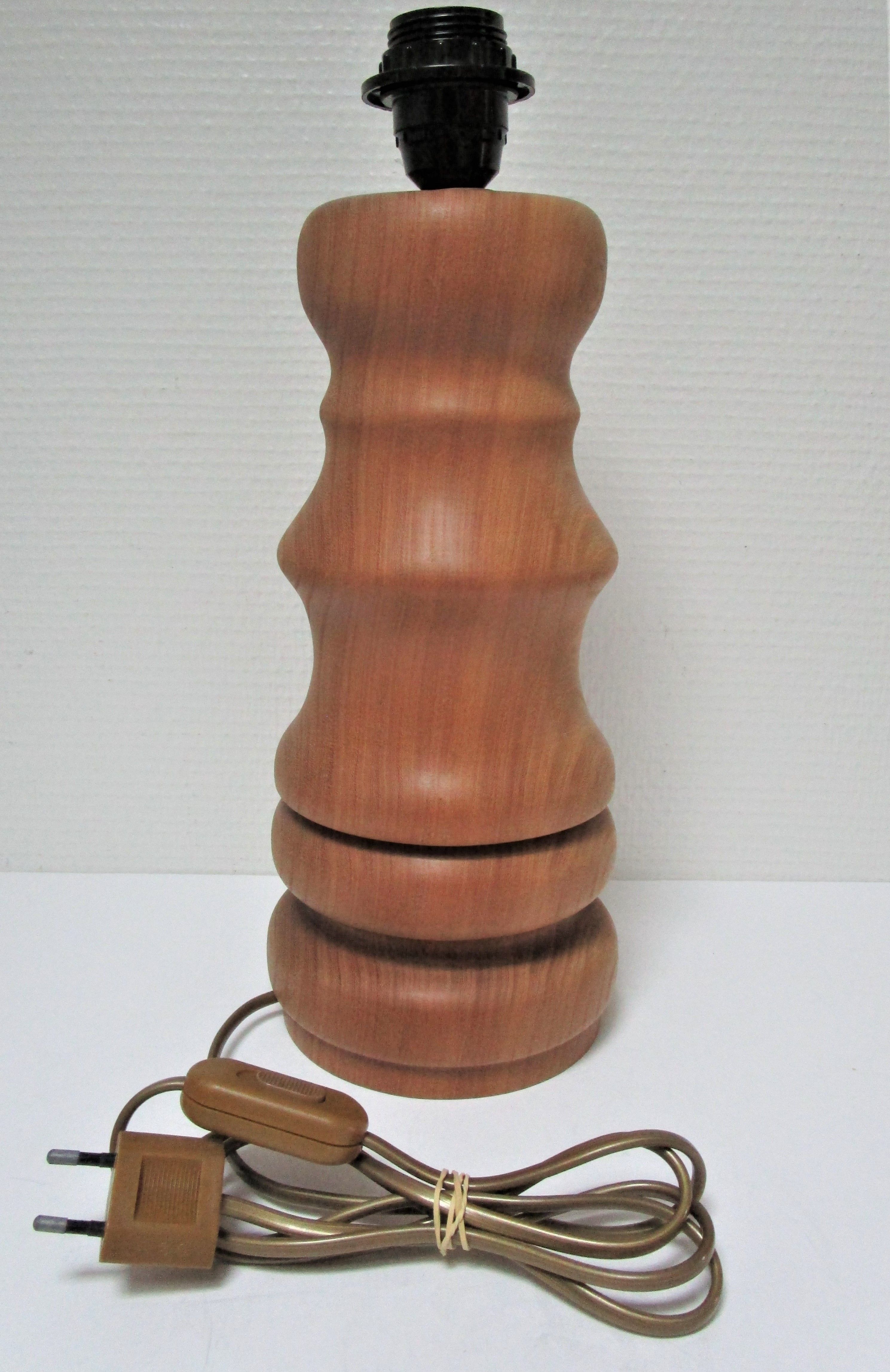 Lamp foot XL solid wood veined turned vintage