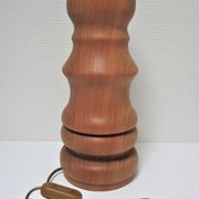 Pied de lampe XL bois massif veiné tourné vintage