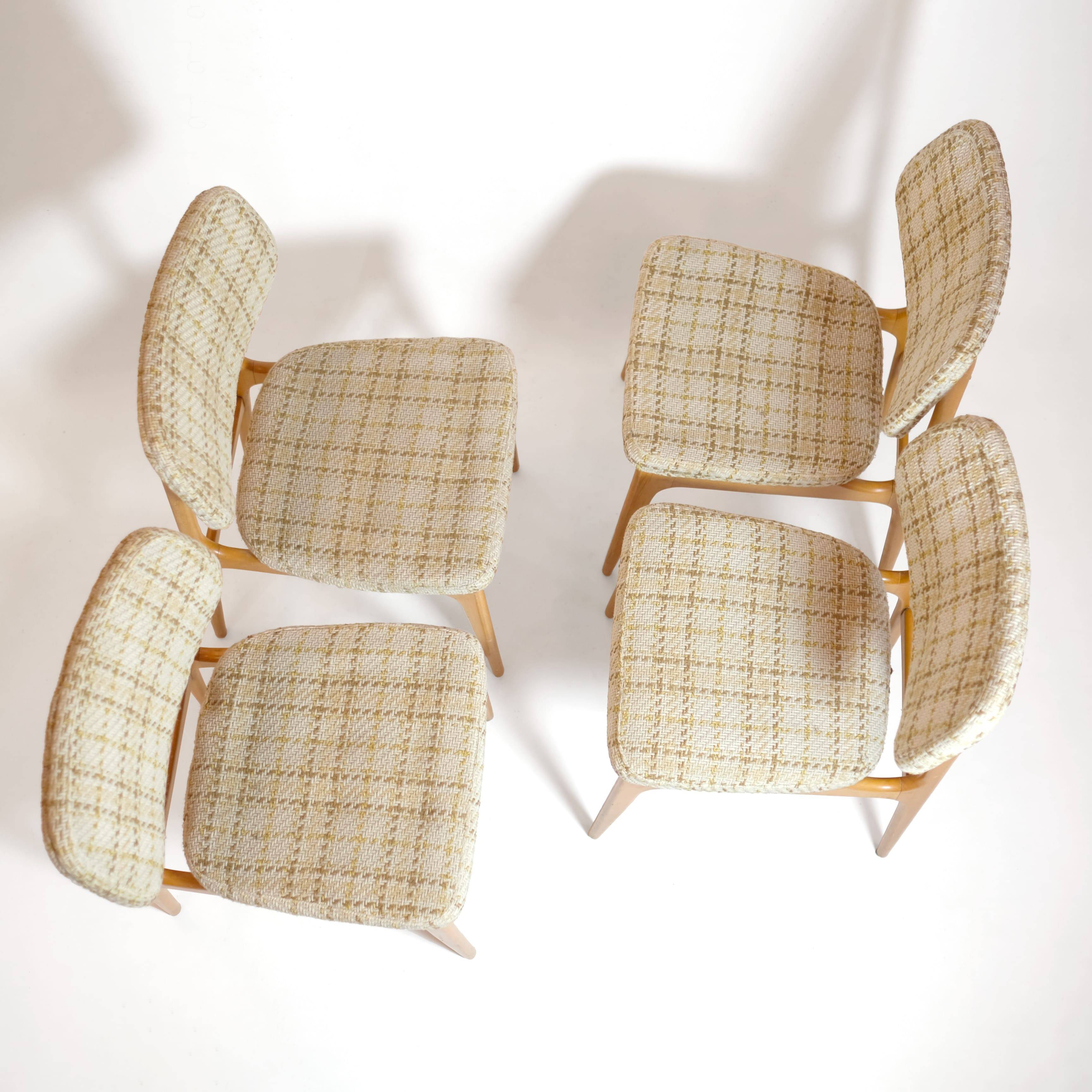 Manufrance, set of 4 chairs from the 60s.