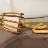 Vintage rattan wall light by Louis Sognot