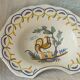 Beard dish barber in faience nevers or la rochelle decor au coq 20 eme