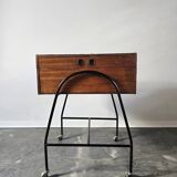 60s Mid-Century Modern Locking Rolling Cabinet / Side Table