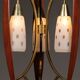 Biomorphic table lamp by Masjestic Lamp.Co USA walnut and brass 1960