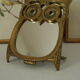 Vintage brass owl table mirror