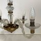 Vintage 1950s glass and brass suspension light