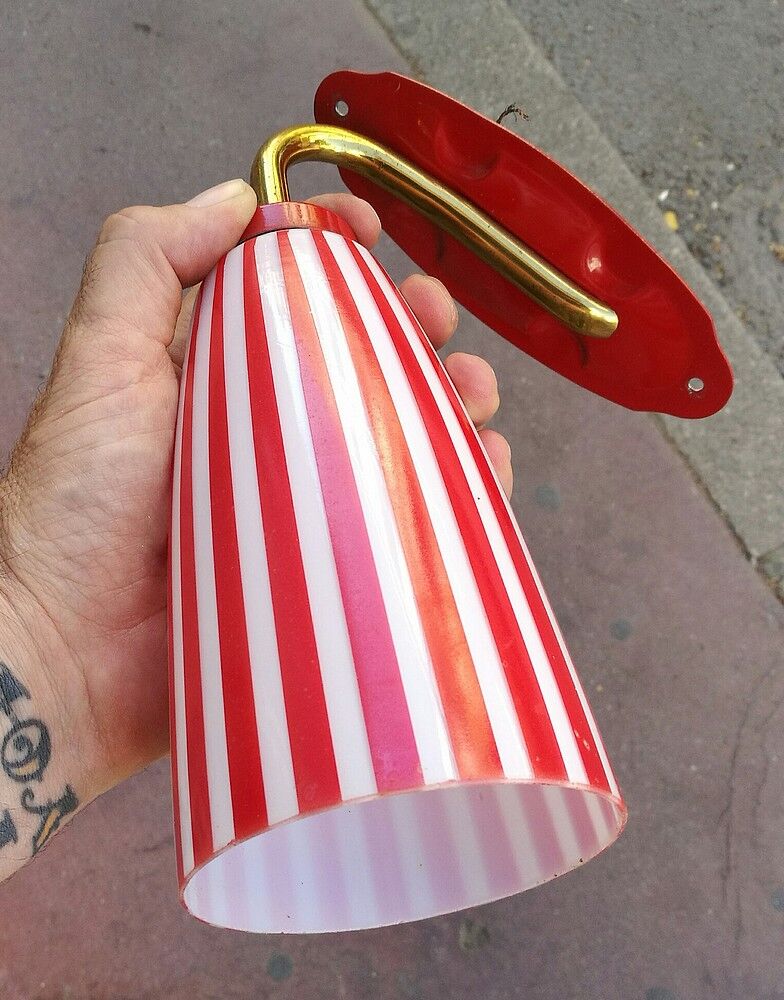 Pair of opaline wall lamps 1960