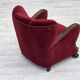 1950s, Danish relax armchair, cherry-red furniture velour, dark beech wood.