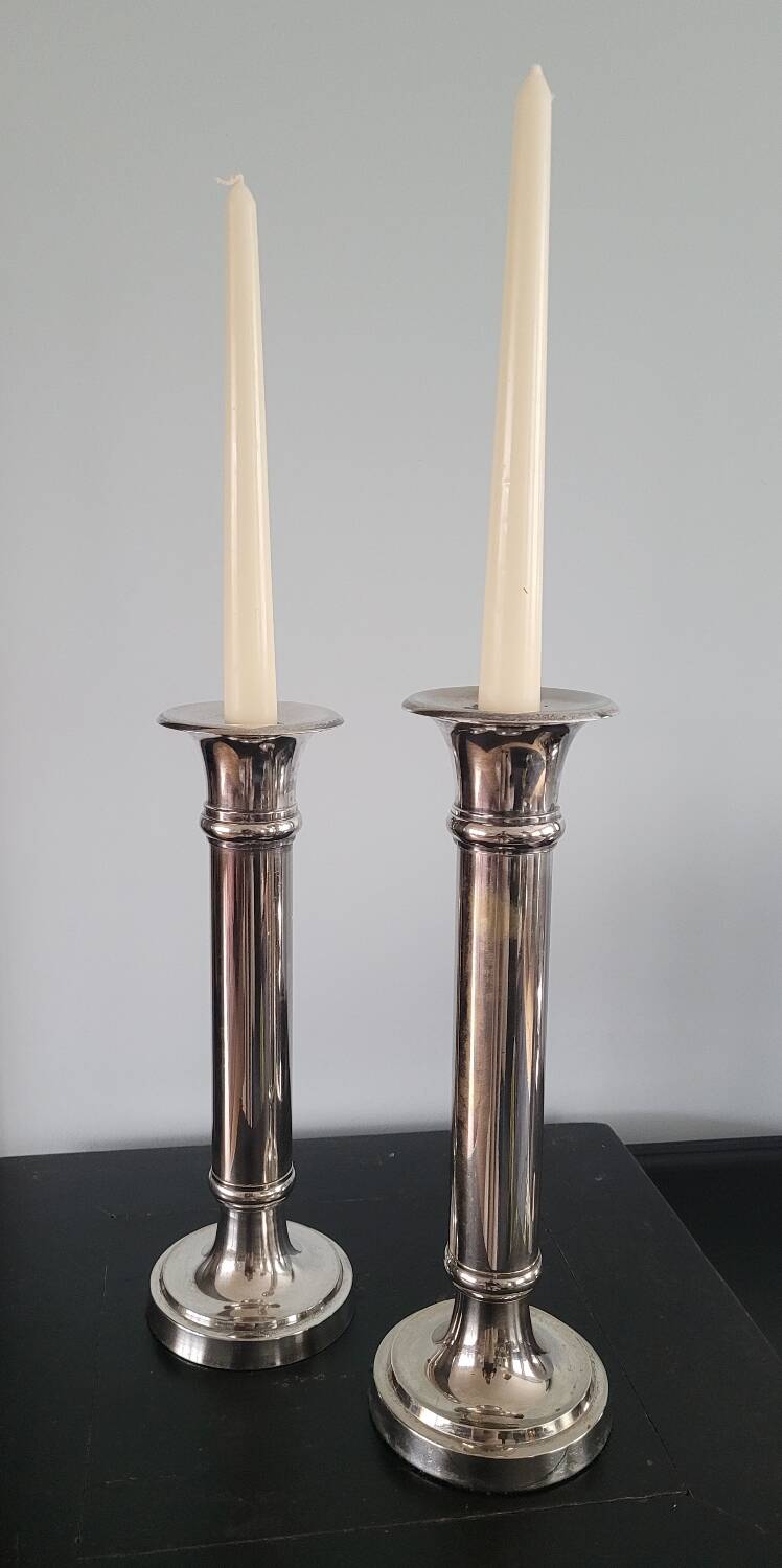 Pair of silver candlesticks